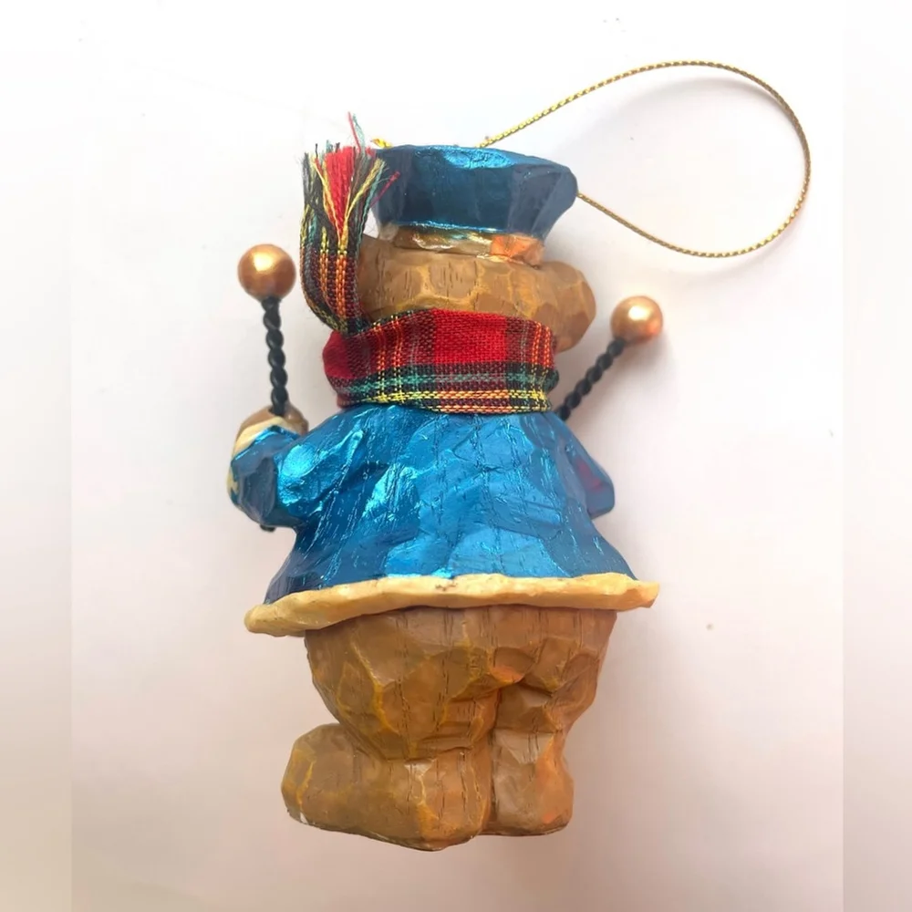 Festive Bear Ornament with Drum holliday christmas tree decoration